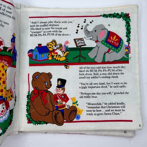 Vintage Handmade Fabric Children's Book – "The Littlest Soldier" Christmas Story - Picture 4 of 5